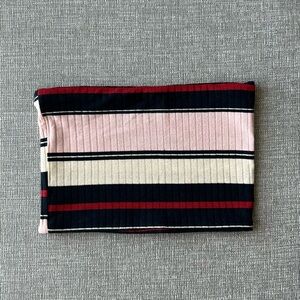 Topshop Pink/Navy/Beige/Red Striped Tube Top